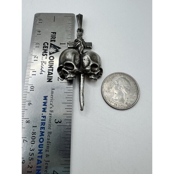 Alchemy Gothic Final Rest Pendant  Goth 2007 Skull Cross Pewter DISCONTINUED - Picture 5 of 6
